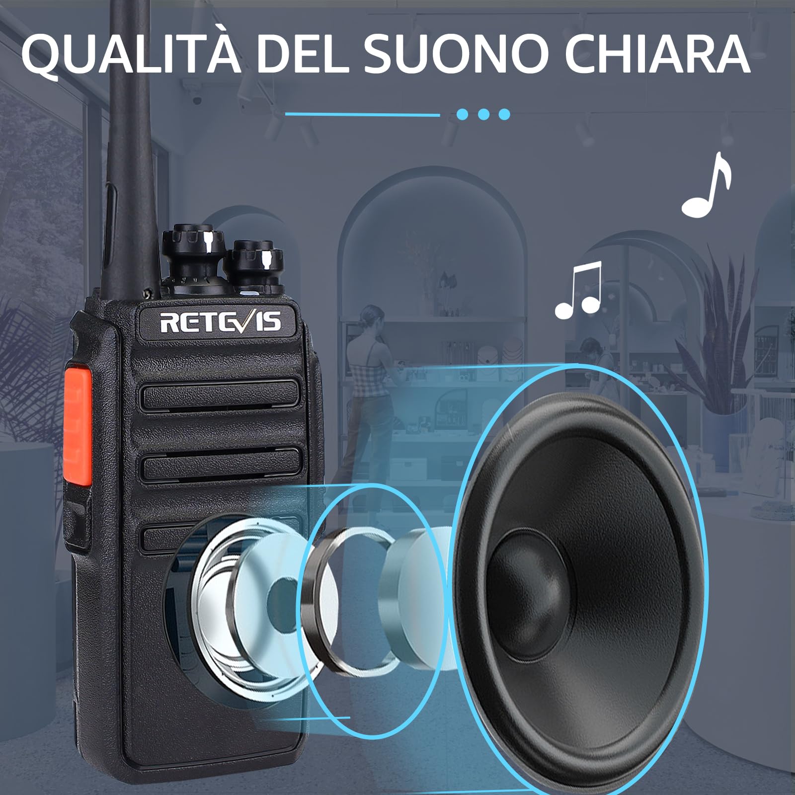 Retevis RT24 Walkie-Talkie, Ricetrasmittenti, PMR446 Licenza-Libero 16 Canali CTCSS/DCS, Facile da Usare, Walkie Talkie Ricaricabili con USB Base di Ricarica e Auricolare (1 Coppia, Nero)