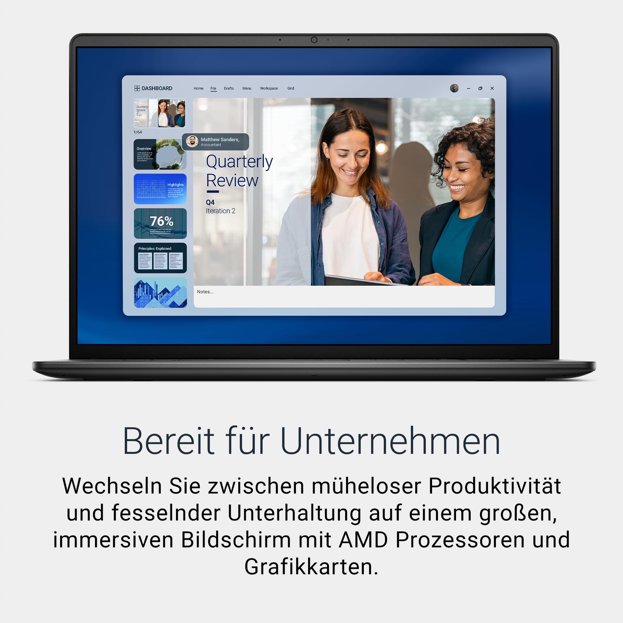 Dell 16 Laptop DC16255, 16 Zoll 2K WVA entspiegelt 16:10, AMD Ryzen 7 250, 16GB DDR5, 1TB SSD, AMD Radeon, Windows 11 Home, QWERTZ beleuchtet, Carbon Black (Netzteil separat erhältlich)