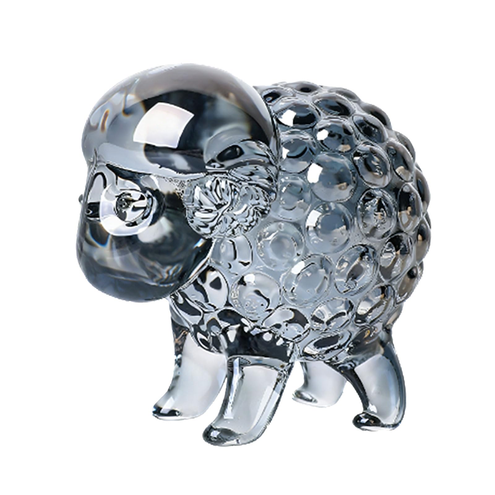 ZBIianxer Adorable Cartoon Sheep Glass Ornaments Glass Texture Suitable for Table and Garden Decor Lavishness Home Deck
