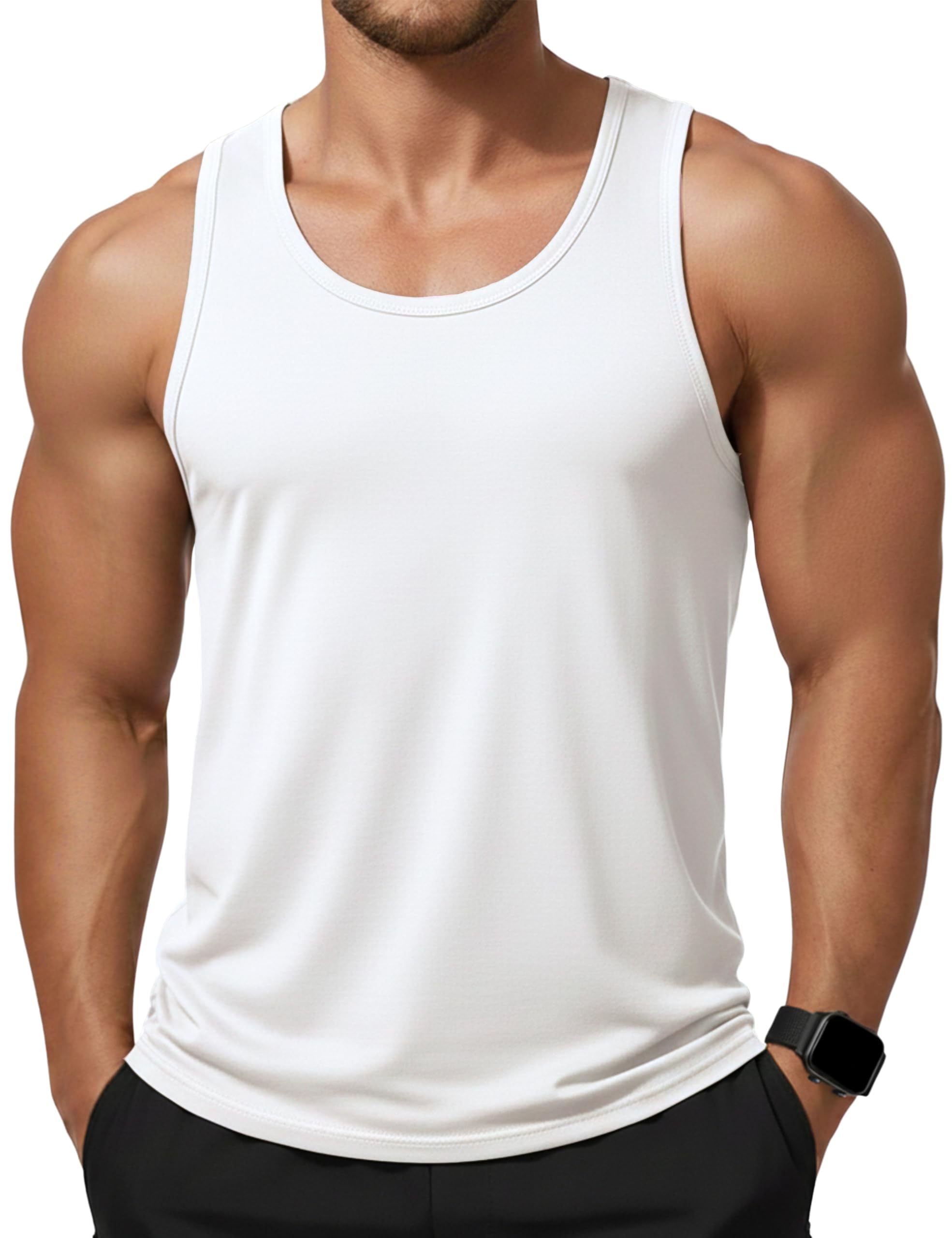 KEFITEVD Camiseta de tirantes para hombre, de algodón, sin mangas, deportiva, para fitness, gimnasio, verano, exterior