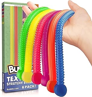 Fidget Toys and Textured Sensory Toys by BUNMO - Textured Stretchy Strings Fidget Toy. Bumpy Fidget Toys for Adults and Kids Make Perfect Anxiety Toys, Autism Sensory Toys, and Stress Toys.