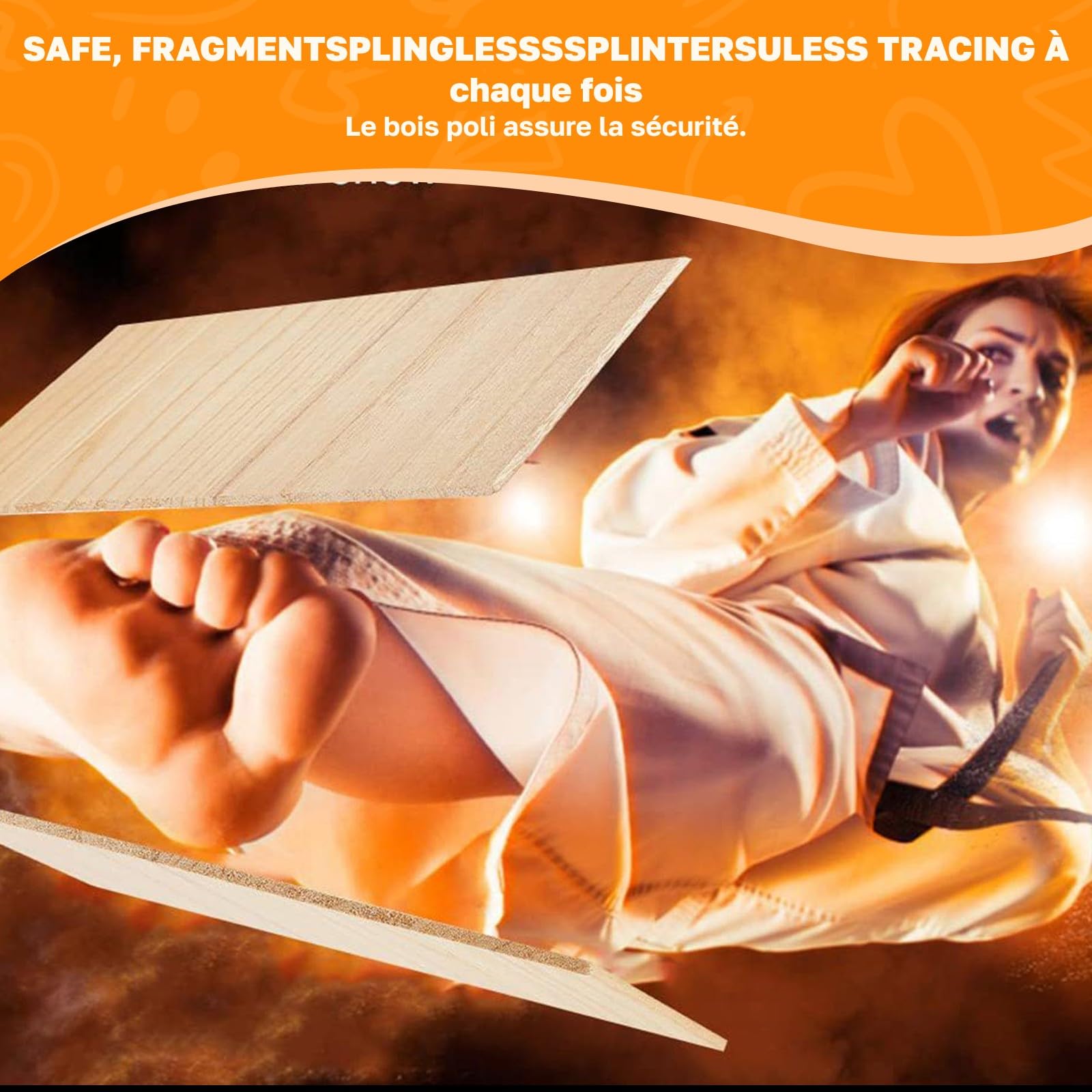Planche de Taekwondo 10x, Planche de Casse de Bois pour Enfants et Adultes, Accessoire équipement de poinçonnage