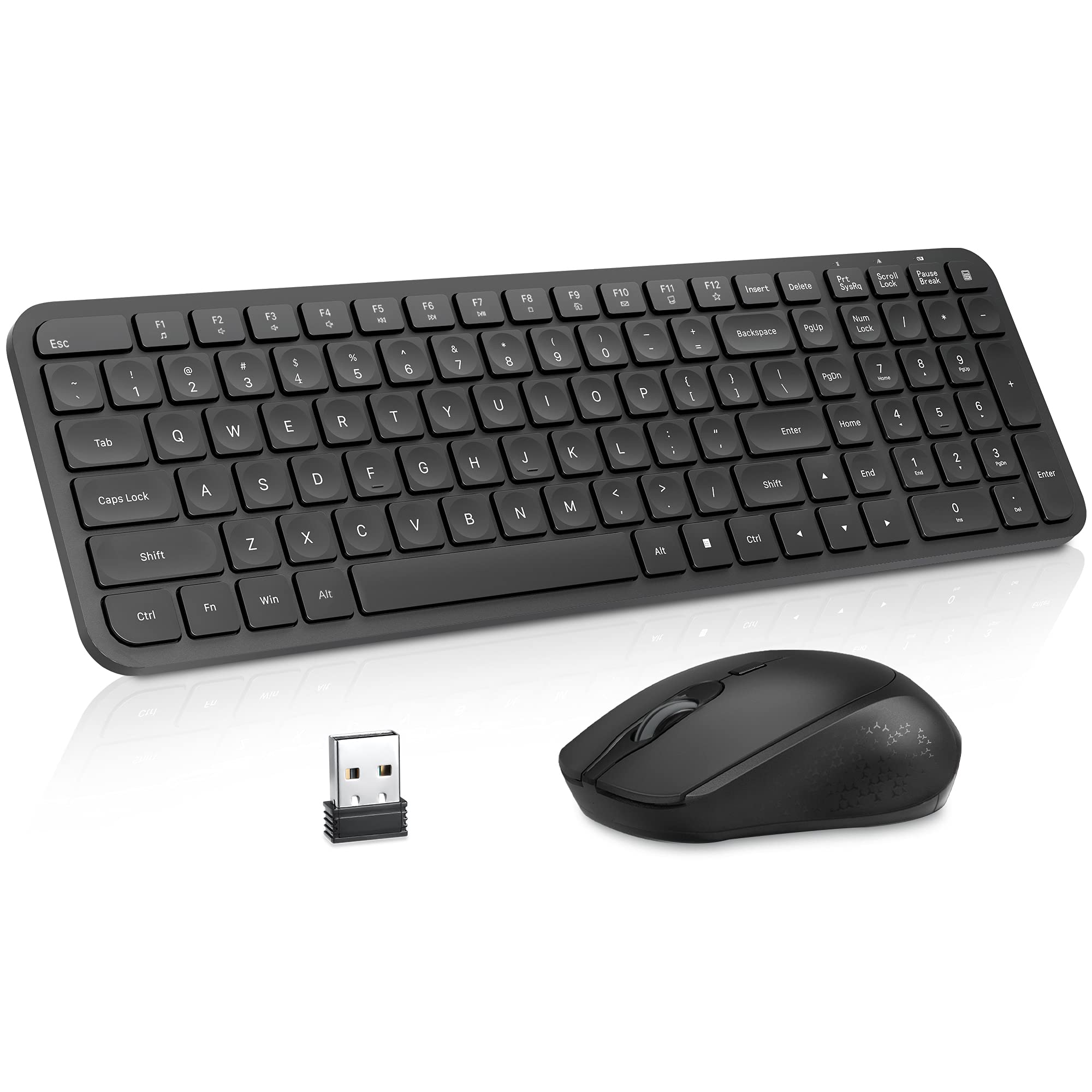 Wireless Mouse and Keyboard with Cover, TopMate 2.4G Ultra Slim