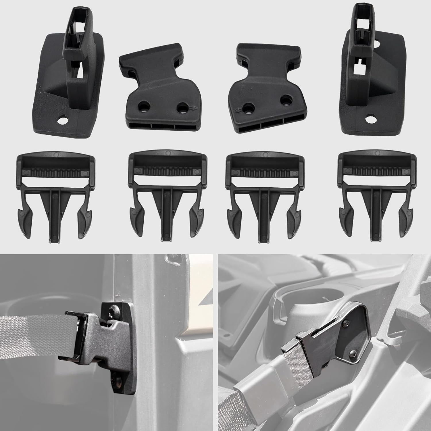 A & UTV PRO Door Net Female Buckles & Male Buckle Clips Kit for Polaris 2017-2023 RANGER XP 1000, Front & Rear Door Net Fastener, for Ranger Crew XP 1000 900 2016-2022, 8PCS, Replace #5452505,5452506