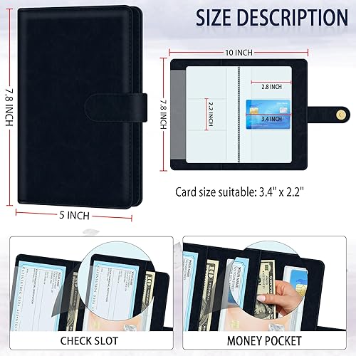 Miniatura 2 de bvya Organizador de tarjetas de visita con bloqueo RFID, cartera de piel sintética, para mujeres y hombres, organizador de tarjetas de crédito, 96