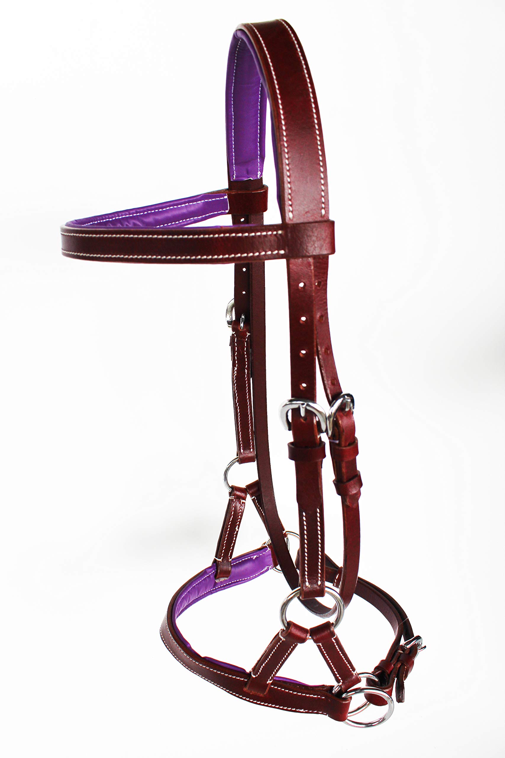 CHALLENGER Horse Western Leather Tack Bitless Sidepull Bridle w/Reins Brown 77RT03BR... CHALLENGER Horse Western Leather Tack Bitless Sidepull Bridle w/Reins Brown 77RT03BR...