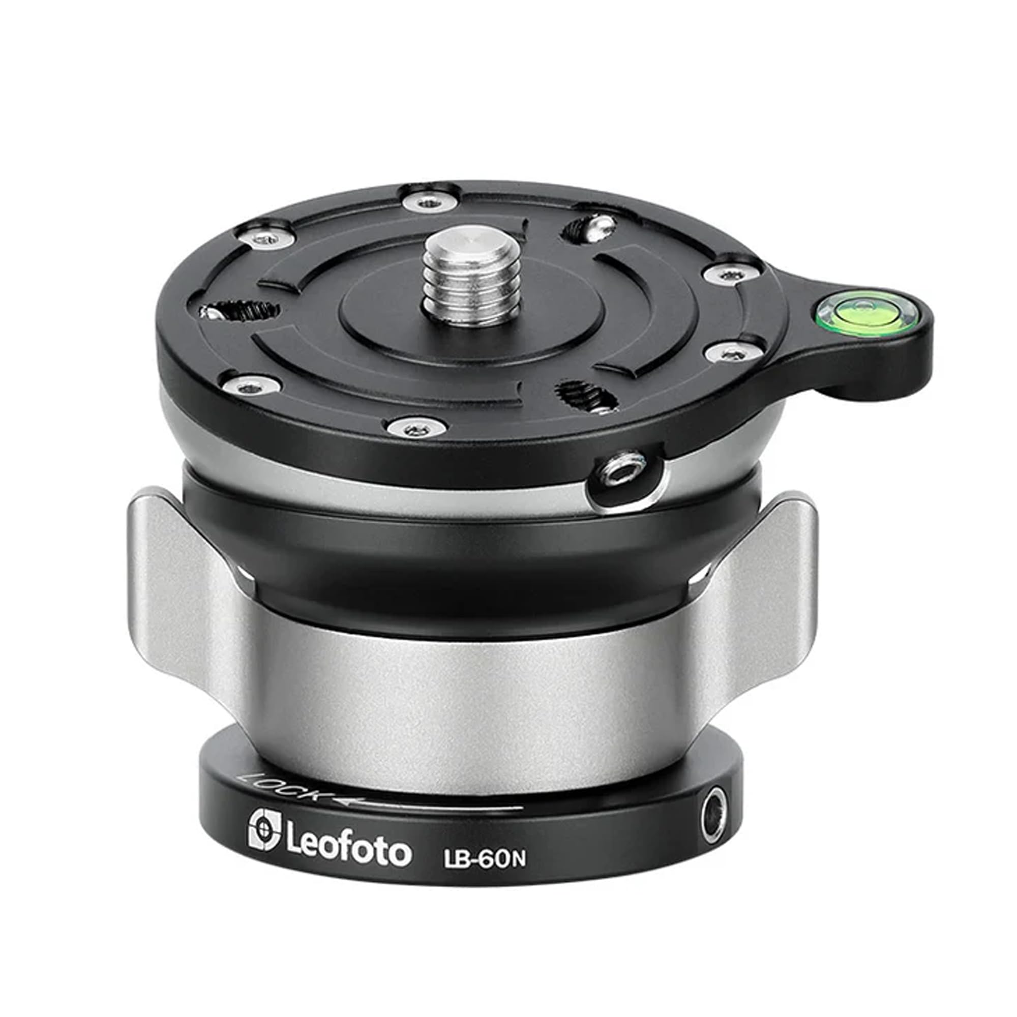 LB-60N 60mm Leveling Base for Tripod w Butterfly Lock Collar 33lb Max Load +/-15° Tilt
