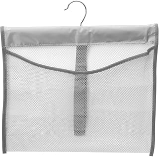 Portable Mesh Pocket with Rotatable Hanger, Quick Dry Serial Type Bath Storage Organizers for Travel, Camper, RV, Gym, Cruise, Cabin, College Dorm Shower(Gray)