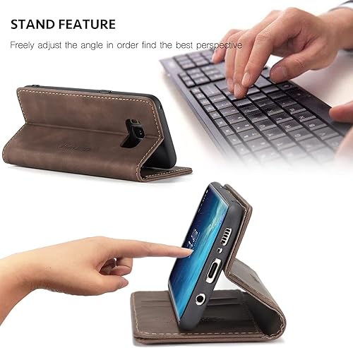 Miniatura 4 de Funda de cuero estilo cartera vintage para Samsung S