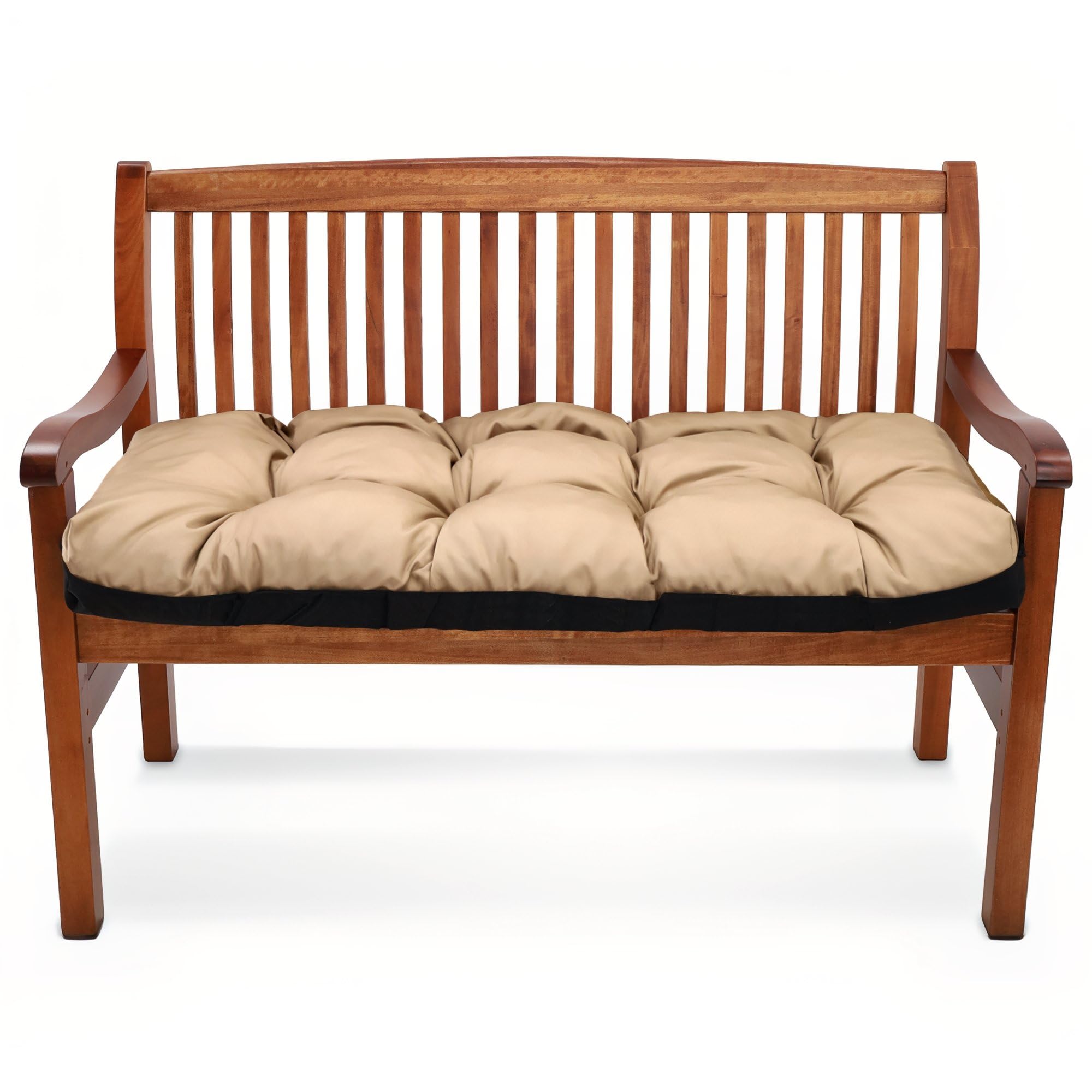 Amazinggirl Cuscino per Panca da Esterno 180x50 cm per Panchina Dondolo & Giardino - Cuscino Panca Cuscini per Panche Seduta Imbottito Comodo Morbido da Interno ed Esterno Beige