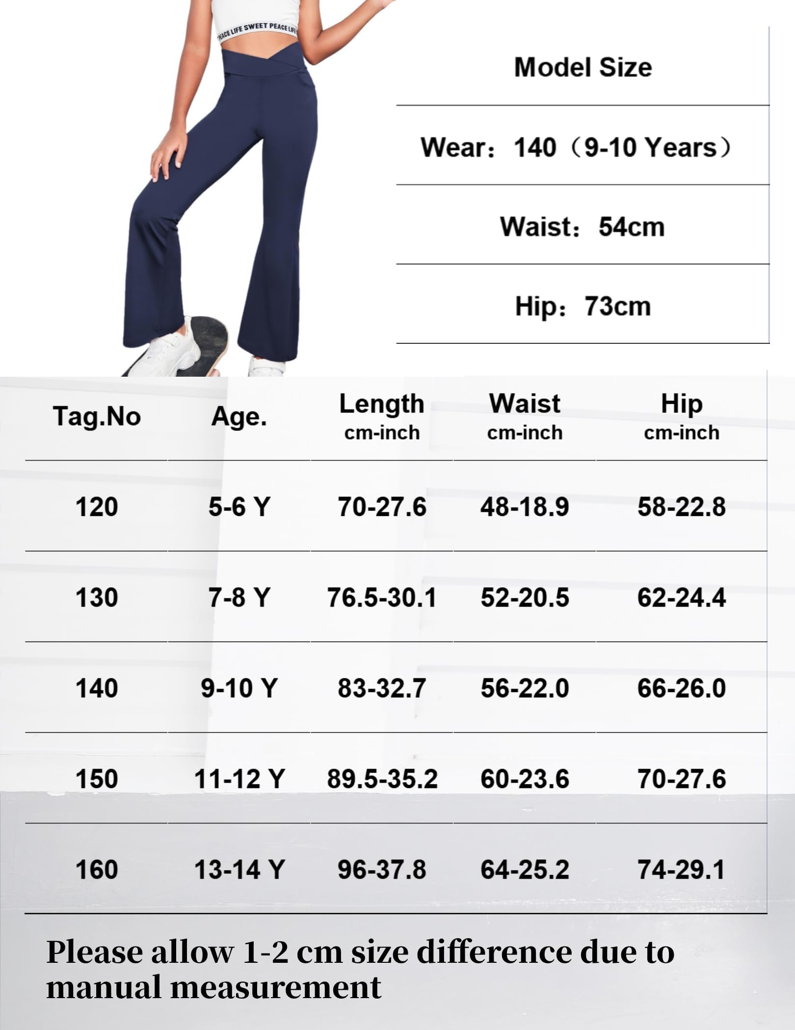 Arshiner Leggings para Niñas Pantalones Cruzados De Cintura Alta Acampanados Danza Yoga Pantalones Bootcut Sólidos A Cuadros Deportes Ocio Pantalones De Campana Pantalones Pierna Niños 5-14 Años