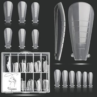 Vnjaoi 120 Pcs Poly Extension Gel Dual Nail Forms Nail Molds With Scale Builder Coffin Nail for Gel Manicure Nail Art Design Salon DIY at Home (Ballet Dual Nail Forms Set)