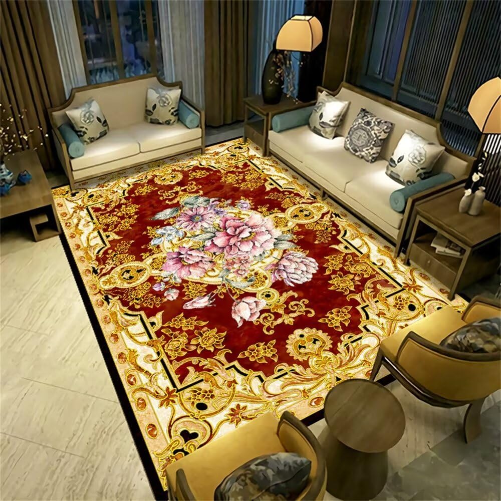 Tapis pas chere 200x300cm tapis grand format manga rouge et jaune