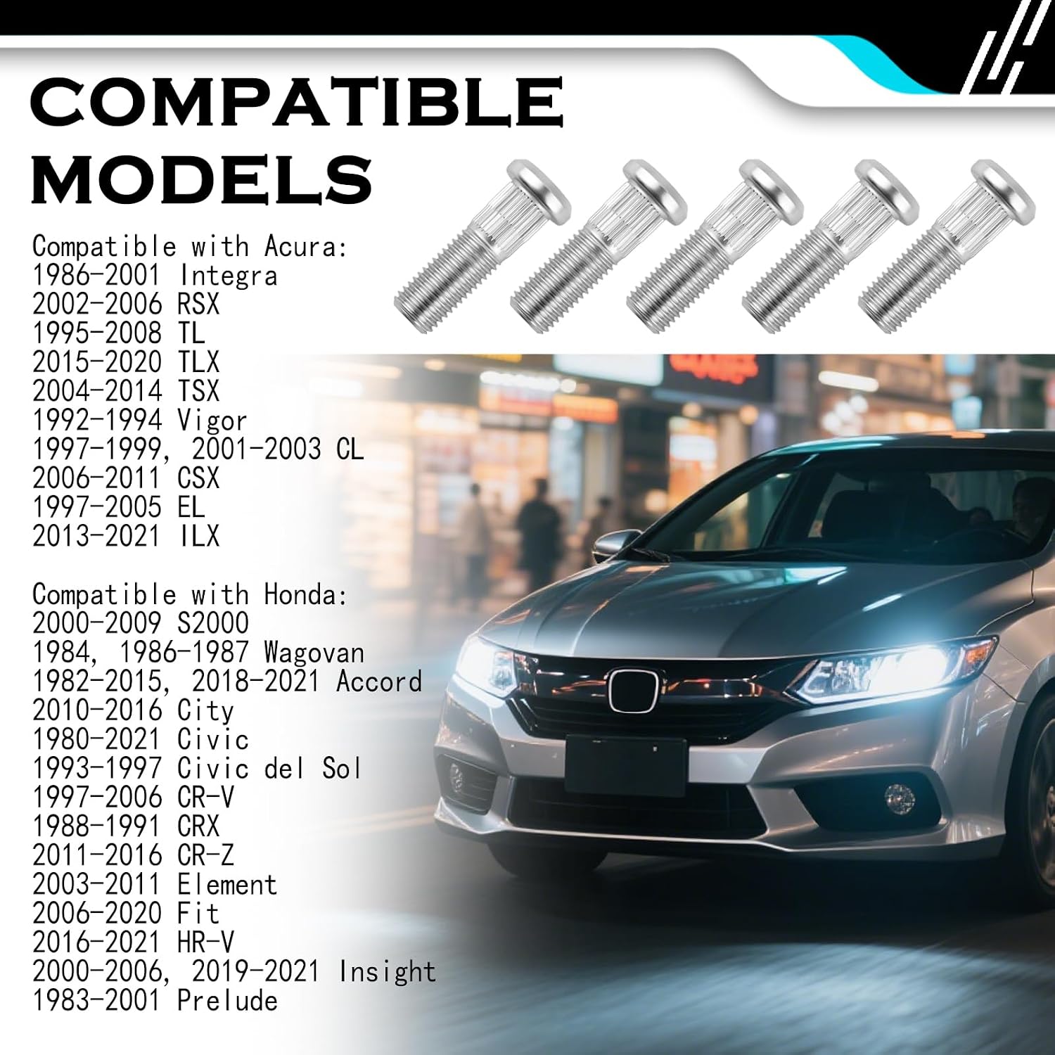 5PCS Wheel Studs M12×1.5,Professional Wheel Lug Stud Compatible with Honda,Acura,Practical Wheels Bolts Car Accessories Replacement OEM Number#90113SA0013/90113SA0025
