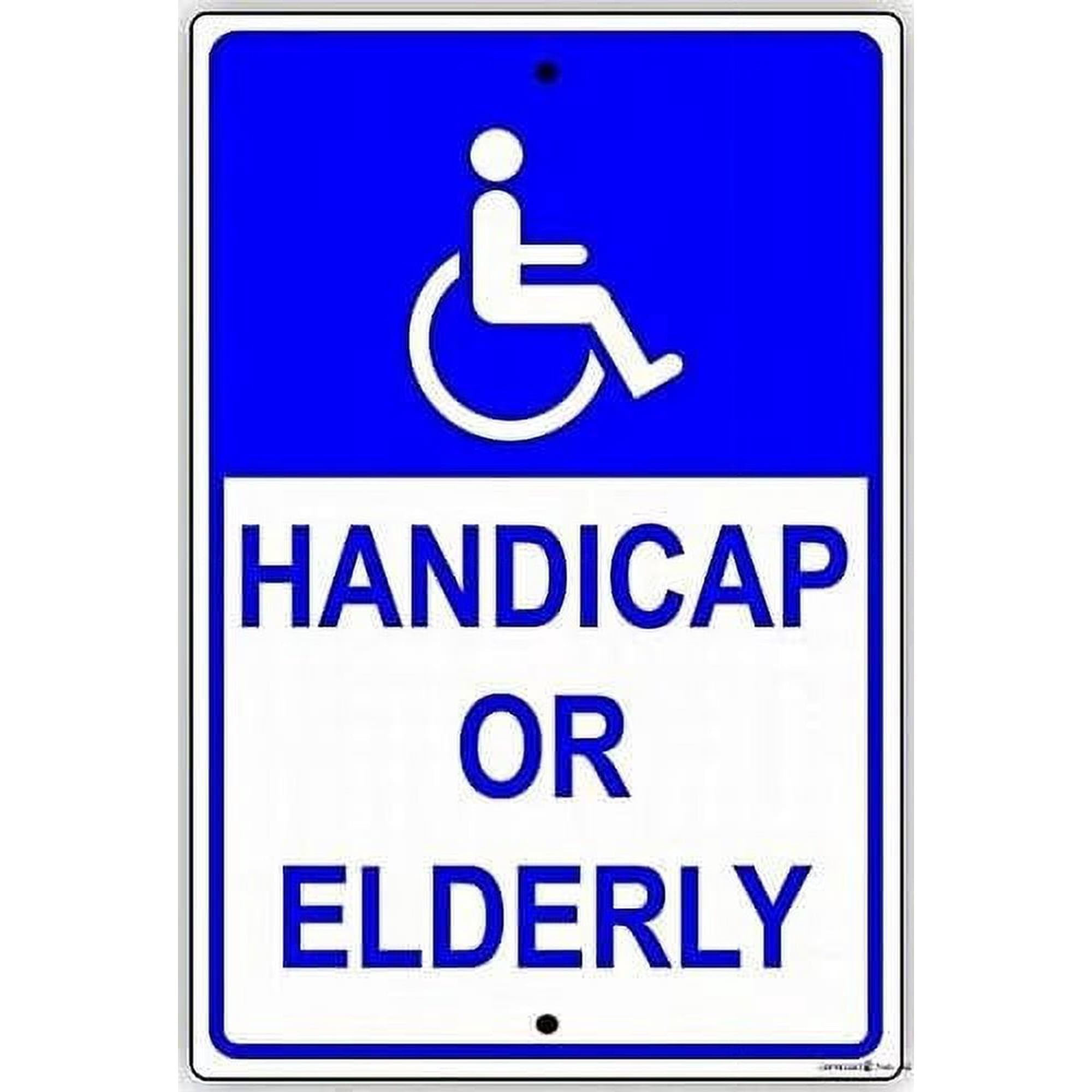2 Pack Indication warning sign Handicapped Disabled Or Elderly Parking Spot Wall Art Outdoor Indoor 12x8 Inches New Aluminum Metal tin sign