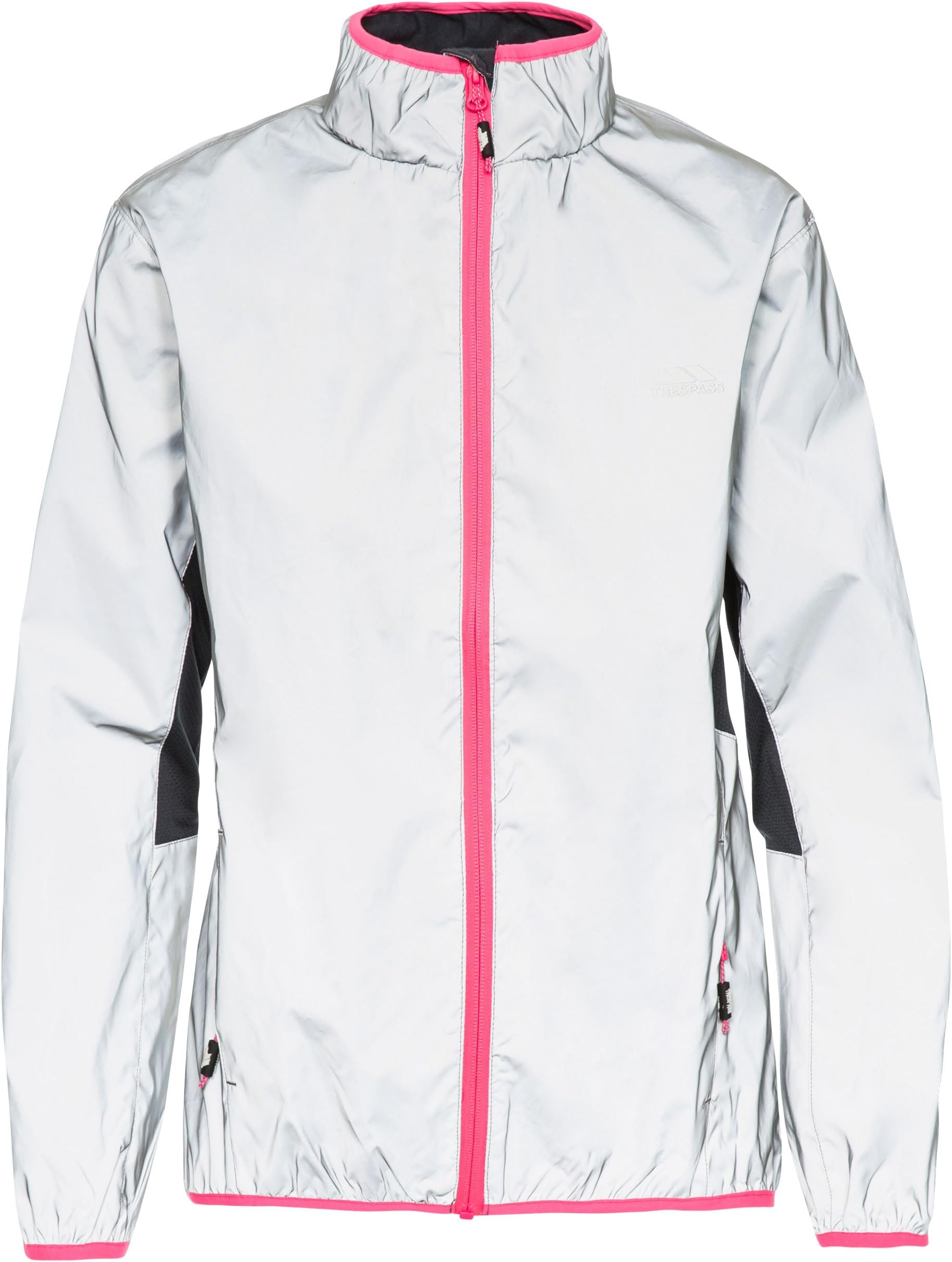 Trespass Womens Active Jacket Lumi - Reflective Fabric, 2 Zip Pockets, Contrast Elasticated Binding, Tricot Chin Guard, 100% Polyester, Water-Resistant, Windproof