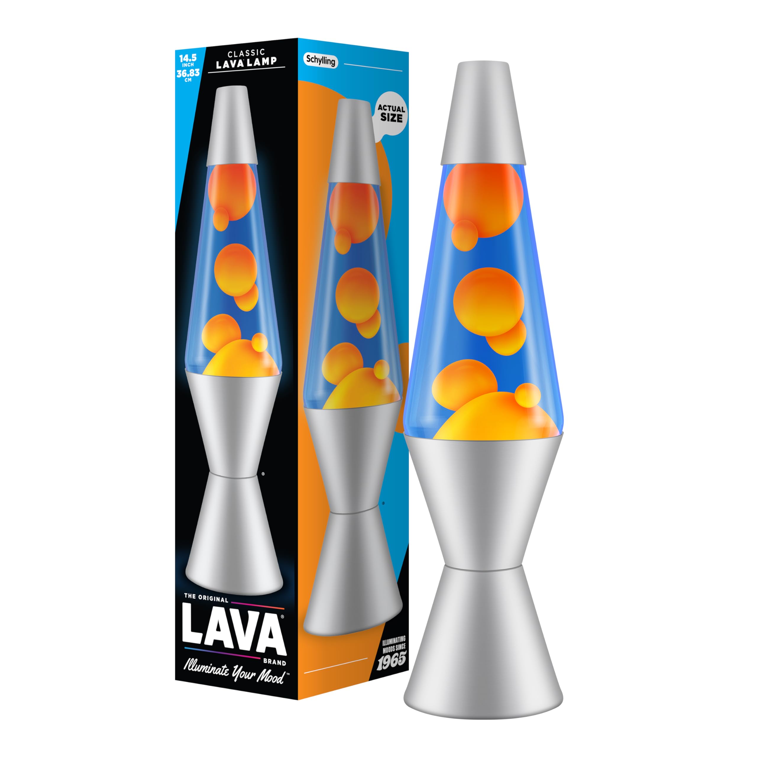 Lava Lamp 14.5 inch Lamp in Orange and Blue, Aluminium
