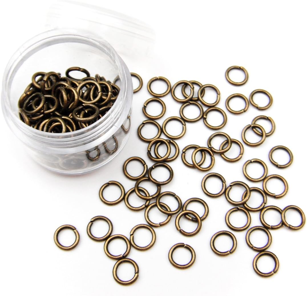 ALL in ONE 15 Gram/135pcs 6mm Antique Bronze Plated Open Jump Ring with Storage Box