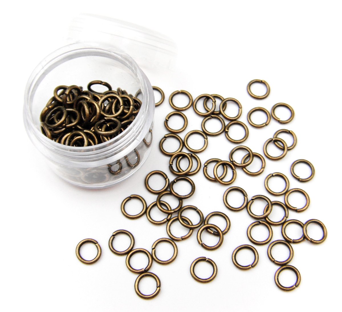 ALL in ONE 15 Gram/135pcs 6mm Antique Bronze Plated Open Jump Ring with Storage Box