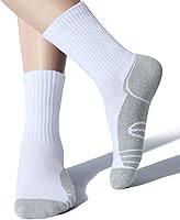 Vista 3 de Calcetines acolchados de algodón para hombre, con compresión de arco atlético, control de humedad, duraderos, cómodos, para trabajo, 6 pares