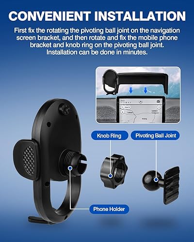 Miniatura 7 de Autorder Soporte de teléfono de coche para Ford Mustang Mach-E 2021 2022 2023 2024, accesorios para soporte de teléfono, pantalla de 15.5 pulgadas,