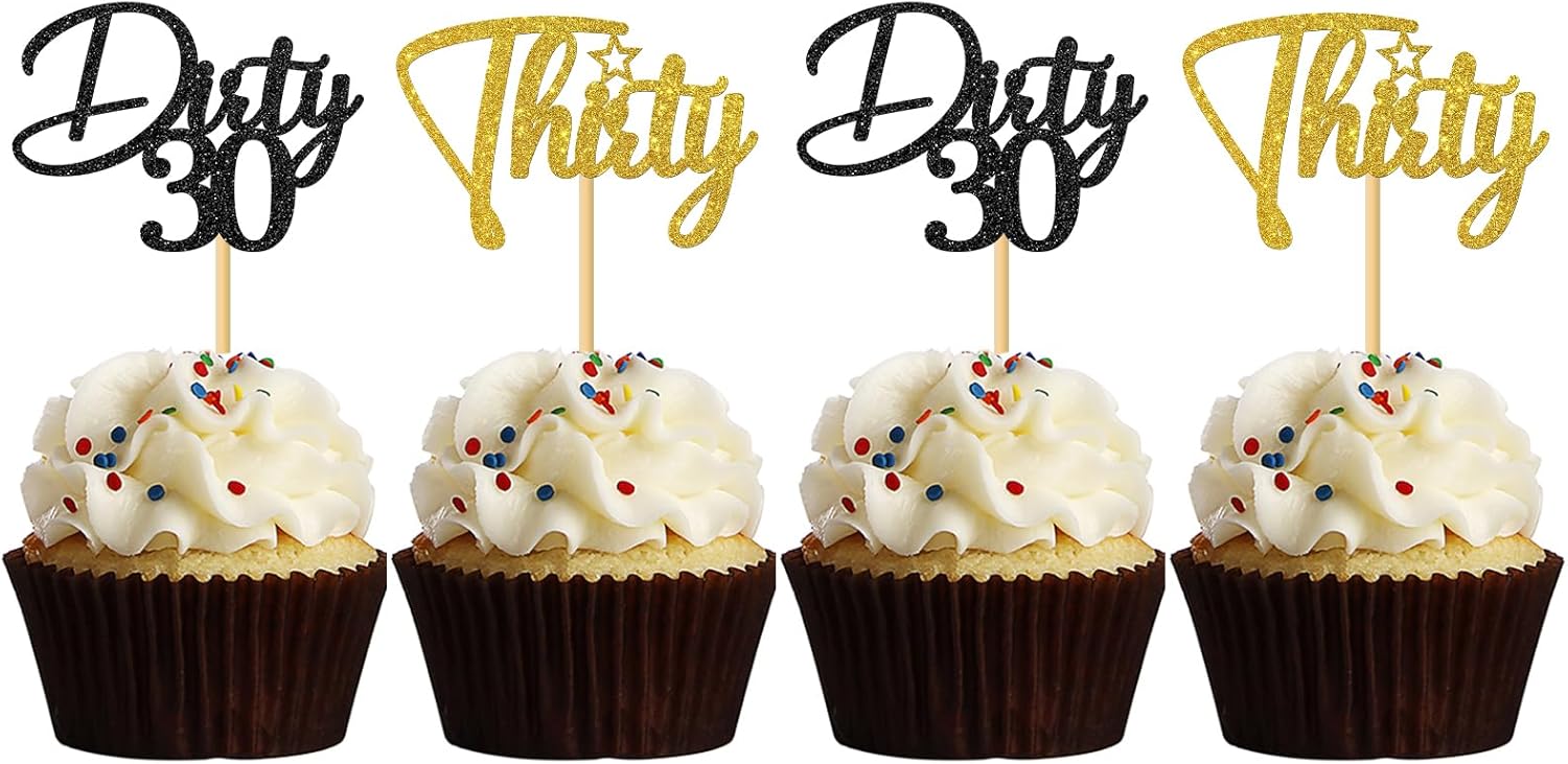 MonMon & Craft Dirty 30 Cupcake Toppers 30th Birthday