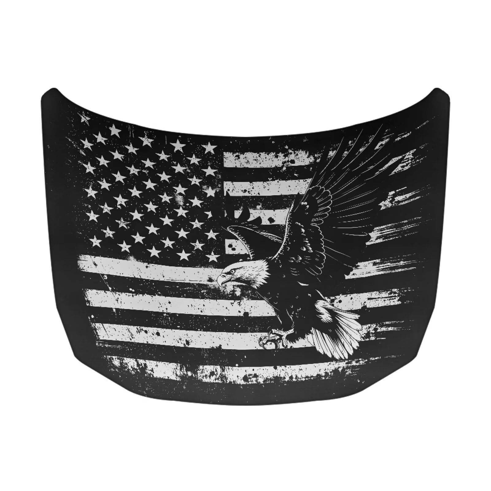 Car Hood Cover, Retro American Flag with Eagle, Stretchable Car Hood Protector, Auto Patriotic Decorations, Waterproof Sun-Proof Automotive Exterior Accessories