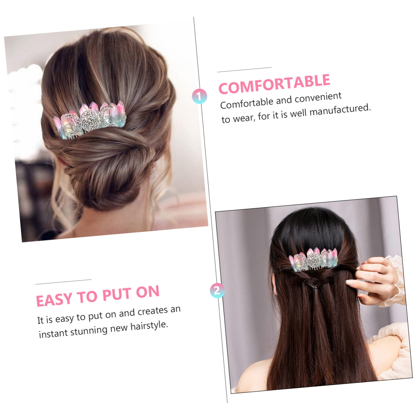 FRCOLOR 3 Stk Mutter Silber 20 Zahn Haar Kamm Kristall Haar Seitenkamm Hochzeitshaarschmuck Für Bräute Haarschmuck Für Frauen Handgemachter Kamm Kupferkabel Brautjungfer Zubehör