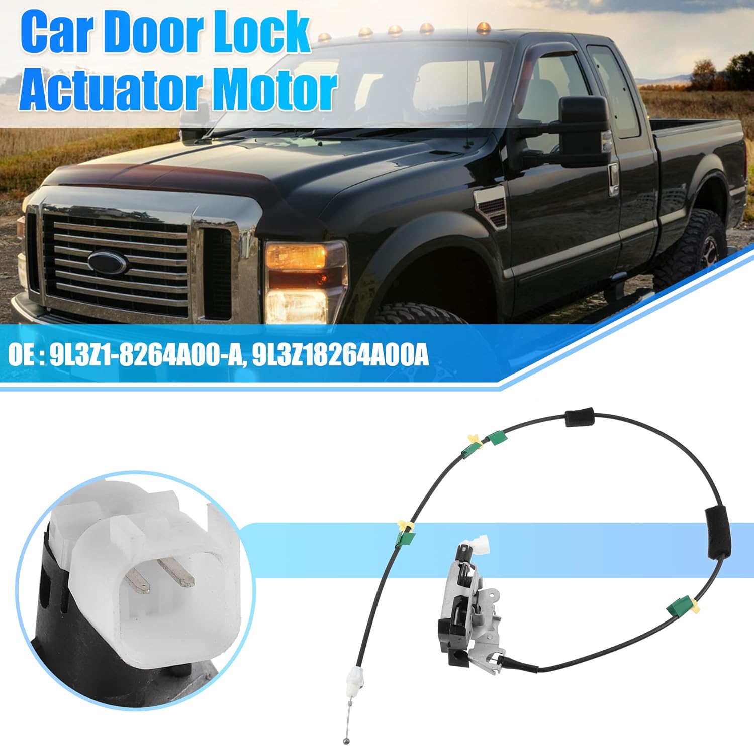 X AUTOHAUX Rear Right Side Door Lower Latch Lock Actuator for Ford F-150 Super Cab 2009-2014 No.9L3Z1-8264A00-A/9L3Z18264A00A
