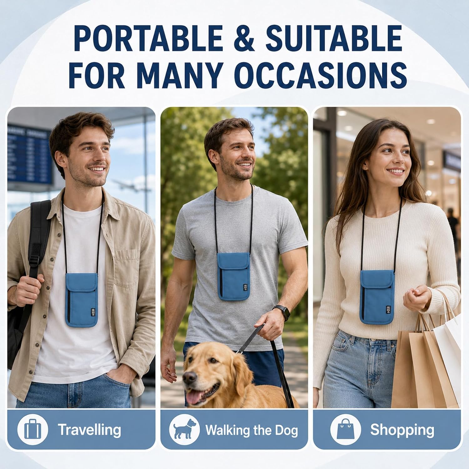 Passport Holder, Travel Pouch Neck Wallet Crossbody Case, 1Pc