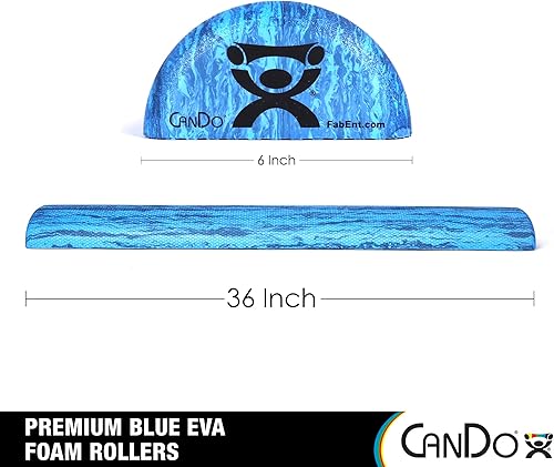 Miniatura 2 de CanDo Rodillo de espuma EVA de alta densidad de mármol azul para restauración muscular, terapia de masaje, recuperación deportiva y terapia física.