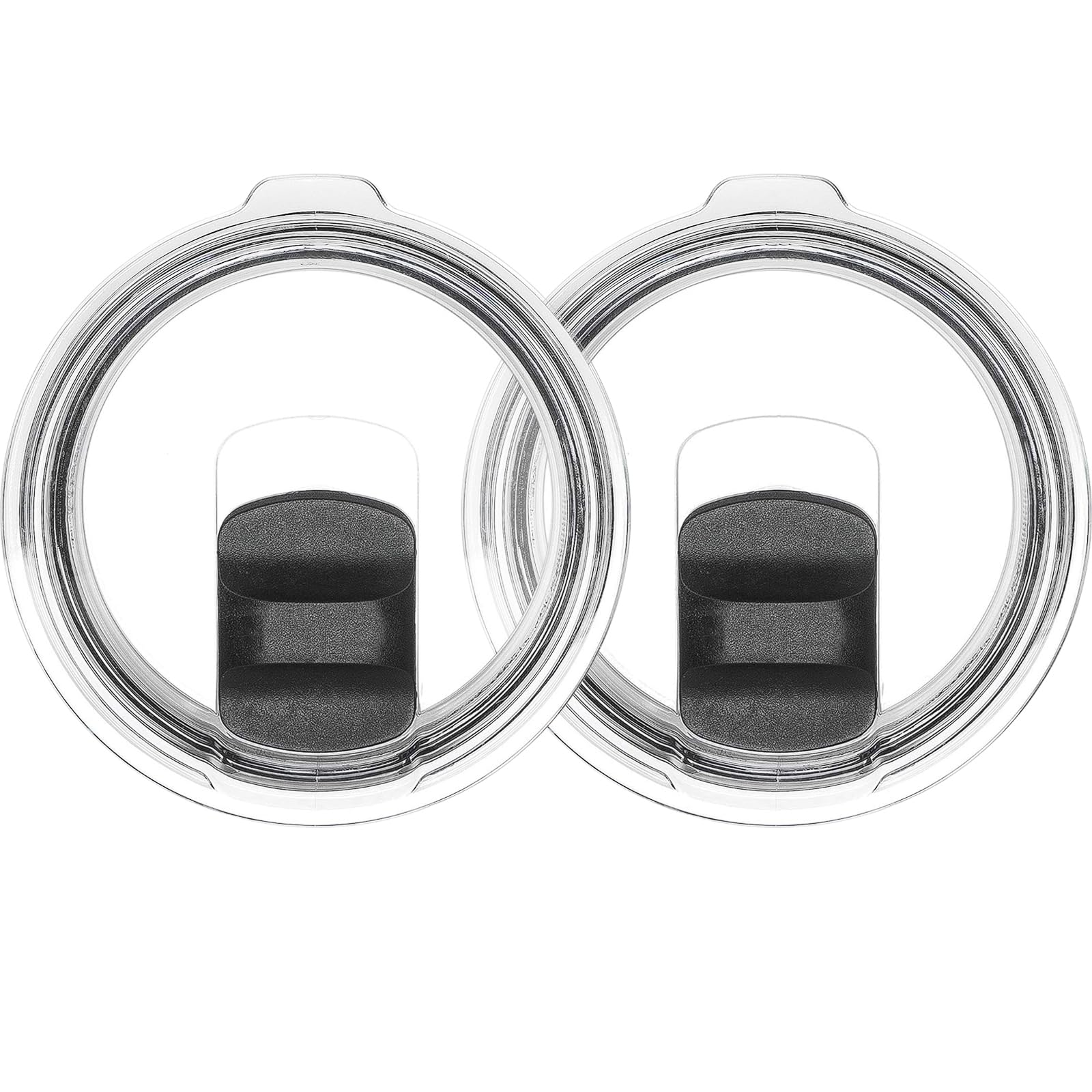 30oz Tumbler Lid, Replacement Lids Compatible for YETI 30 oz Tumbler, 14 oz Mug and 35 oz Straw Mug- Replacement Slide/Cover Magnetic Slider Switch,2Pcs Black