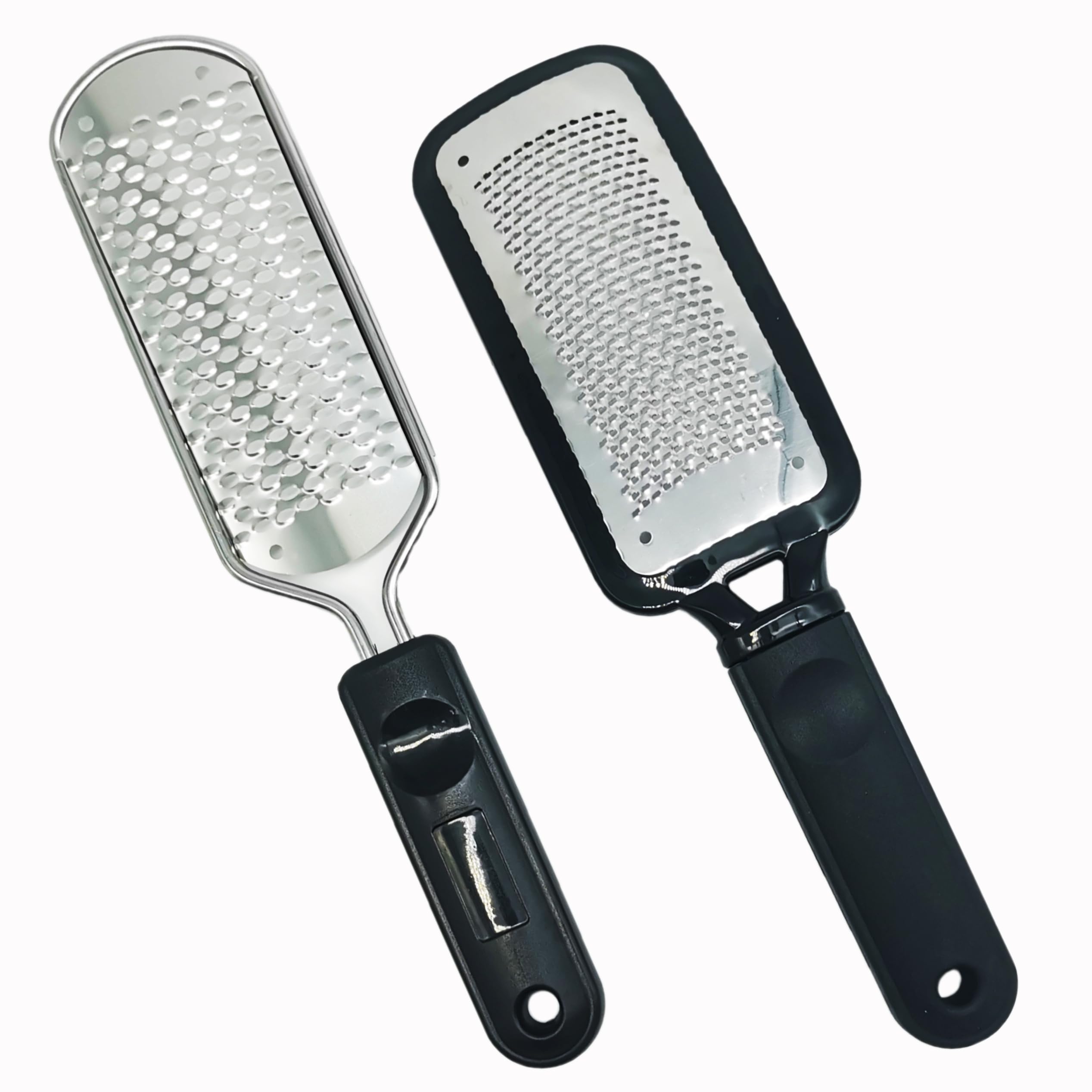 Bestac Foot File for Dead Skin, Foot Callus Remover and Scrubber Heel Scraper, Washable and Reusable Pedicure Tools for Wet and Dry Feet (Stainless Steel)