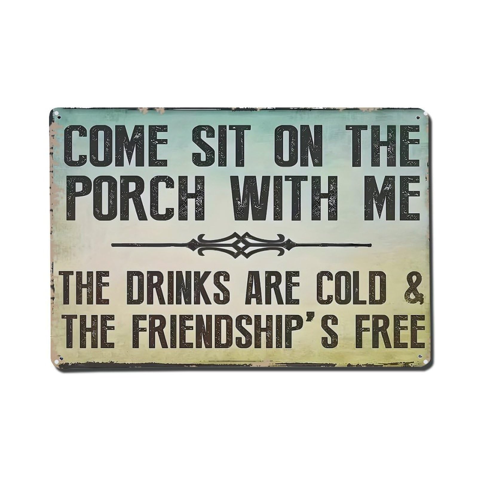 Come Sit On The Porch Retro Metal Tin Sign, Vintage Metal Poster for Bar, Home, Man Cave, Kitchen, Laundry Room Art Decor 8x12 Inch