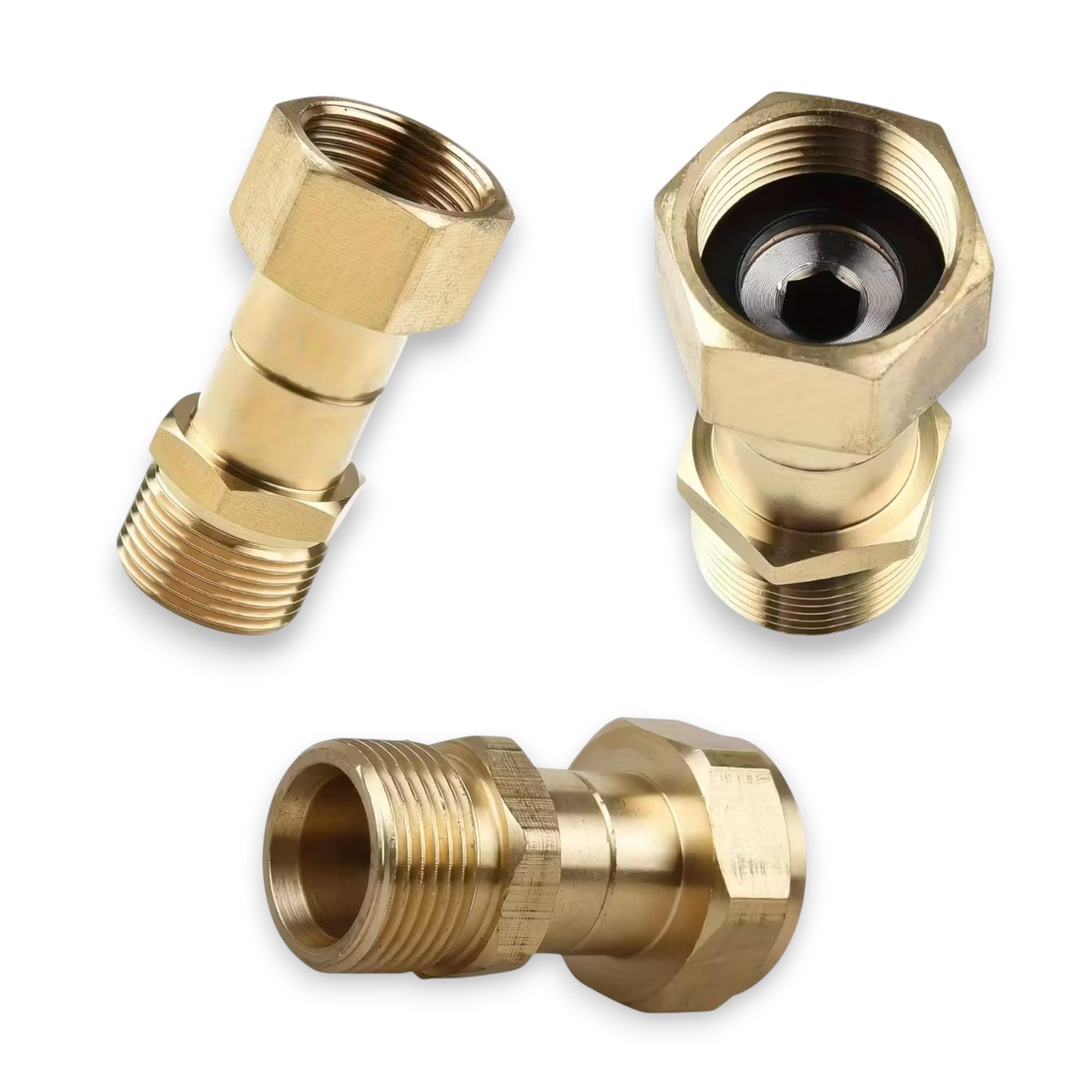M&M Smartek Adapter Set für Kärcher Quick Connect auf M22 Innengewinde | Schnellkupplung Messing 360° drehbar Anti-Wickel | Ersatzteil für Hochdruckreiniger K2–K7