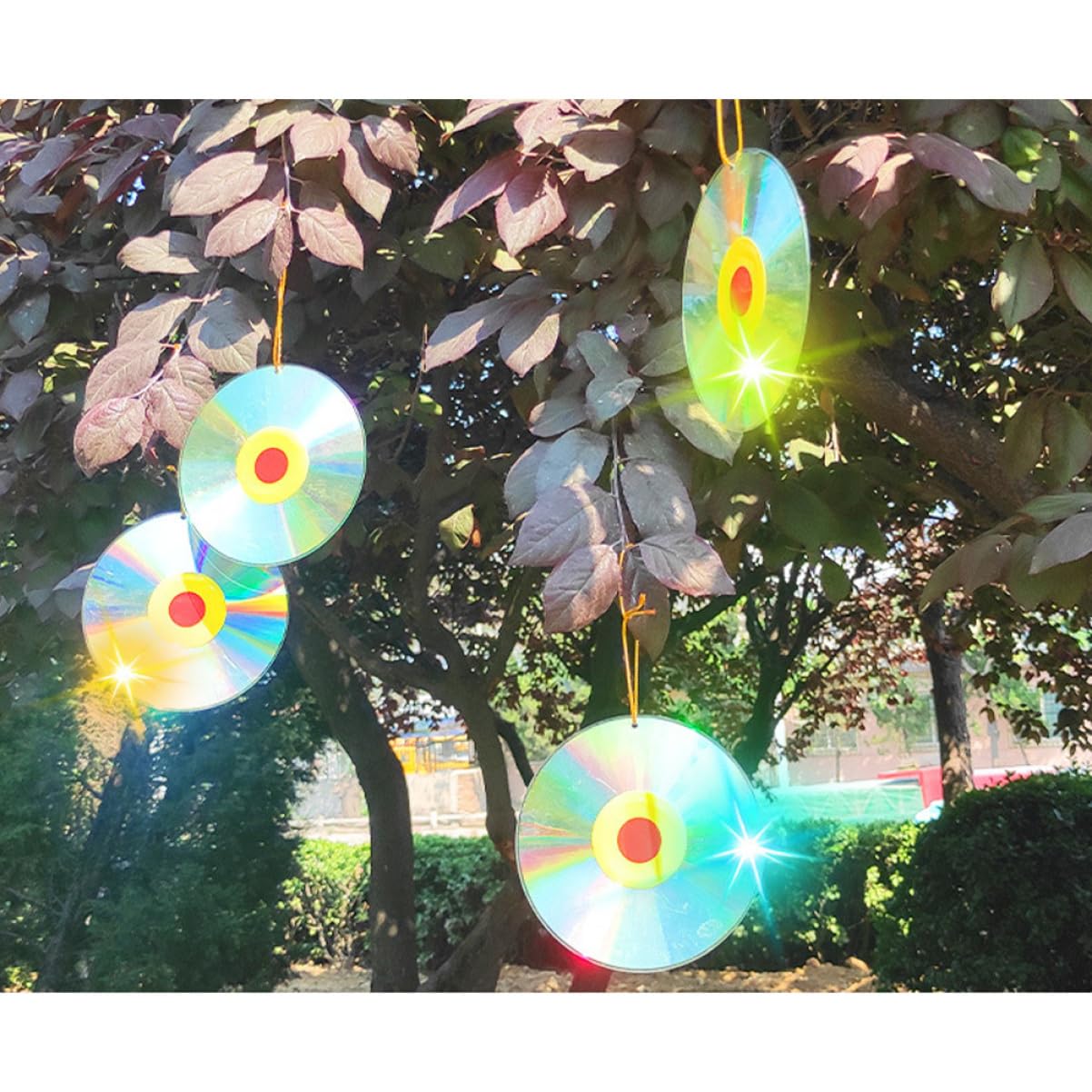 Yardwe 20 Piezas Decoración De Pájaros En El Jardín. Decoración De Pájaros Ahuyentador De Pájaros De Bricolaje CD Reflectantes El Plastico Asustar a Los Pájaros Aves