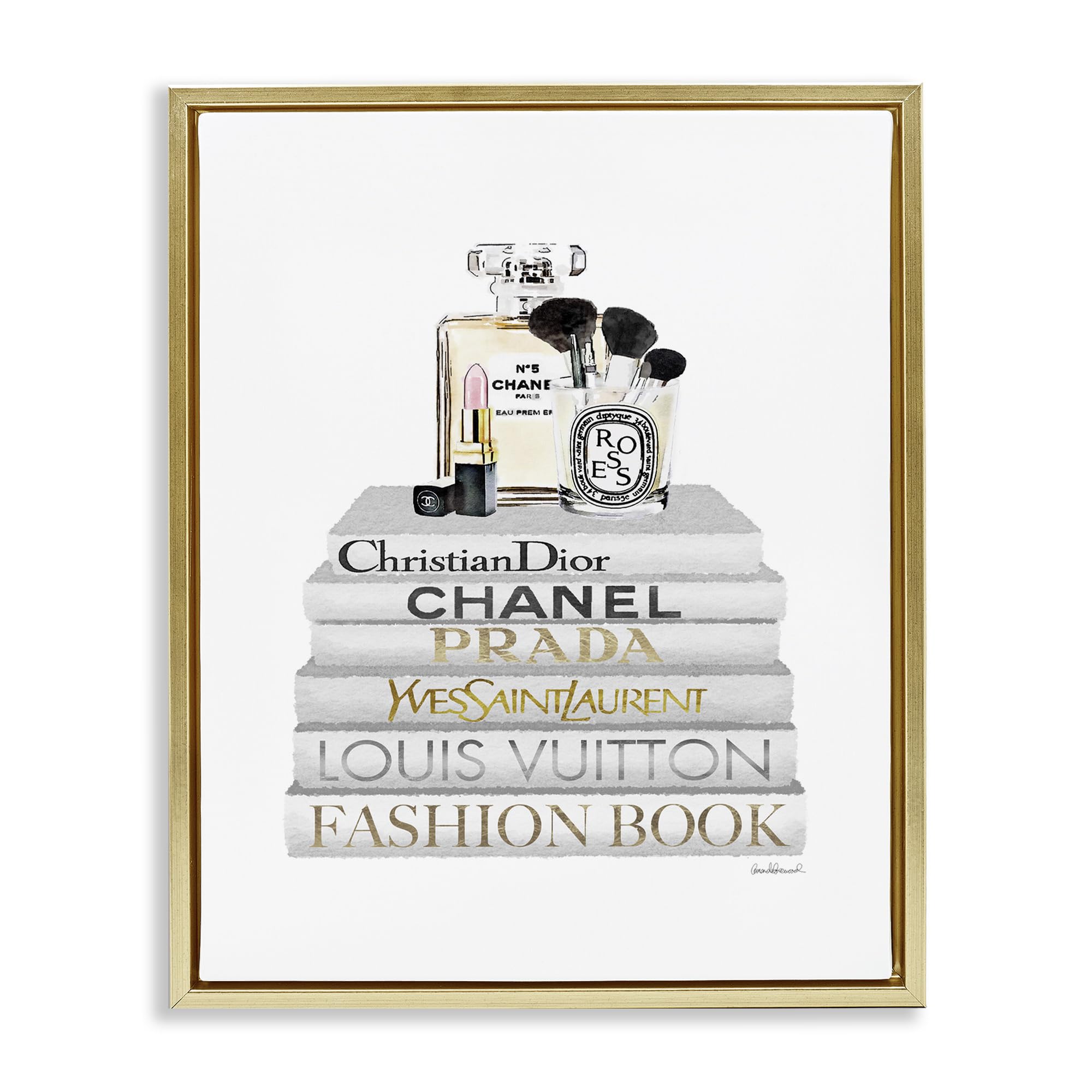 Bookstack Makeup Glam, 24 x 30 Inch Canvas in Floater Frame