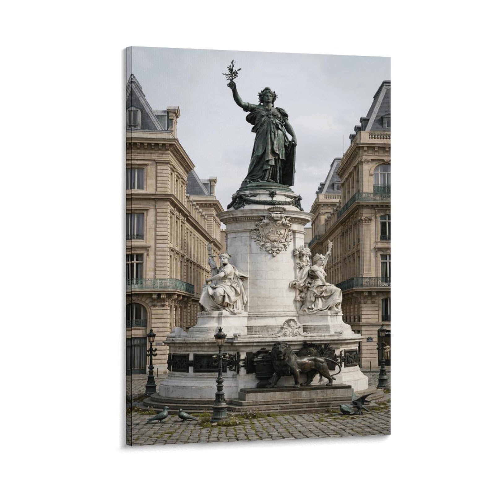 XPASHIQWC Paris Bronze Statue Poster Artwork Giclee Canvas Prints Modern Wall Art Picture Wall Hanging for Living Room Bedroom Home Decorations 08x12inch(20x30cm)
