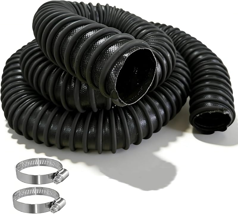 Mangueira flexível para exaustão automotiva SMZTools em borracha EPDM 6,35 cm x 3,35 m – 2 abraçadeiras