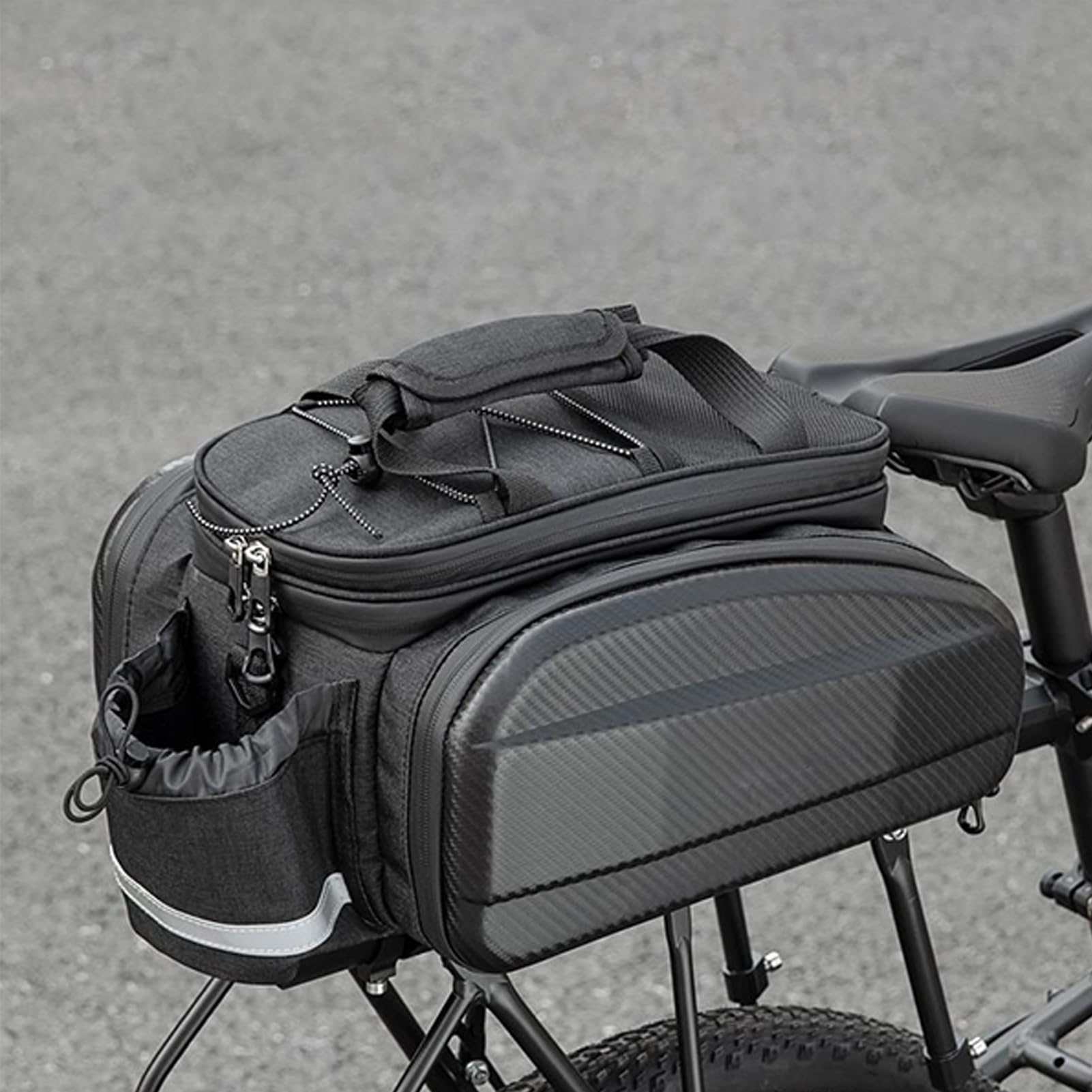 Borsa Portapacchi Bici Strisce Riflettenti Espandibile Multifunzione Grande