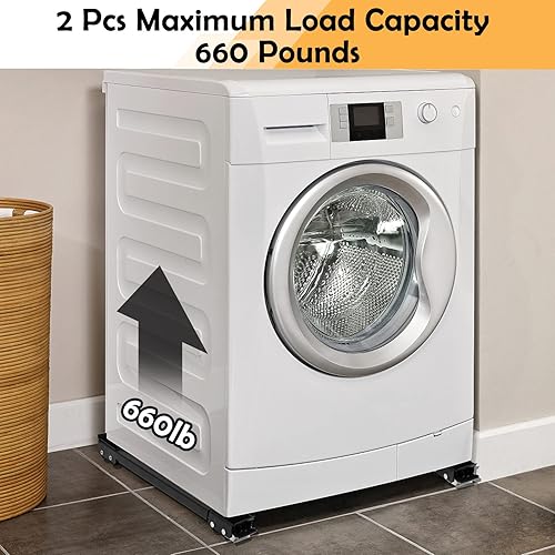 Miniatura 2 de 4 rodillos extensibles para electrodomésticos de muebles, herramientas de movimiento con 24 rodillos y equipos de freno para lavadora pesada,