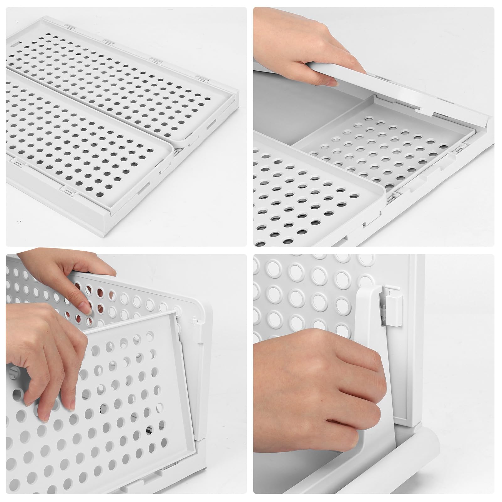 Diealles Shine Stosowne skrzynki na szuflady, 8 sztuk Organizer do szafy Rozsuwany, Plastikowa wkładka do szuflady do szafy, Składane szuflady do szafy na ubrania, spiżarka (Biały)