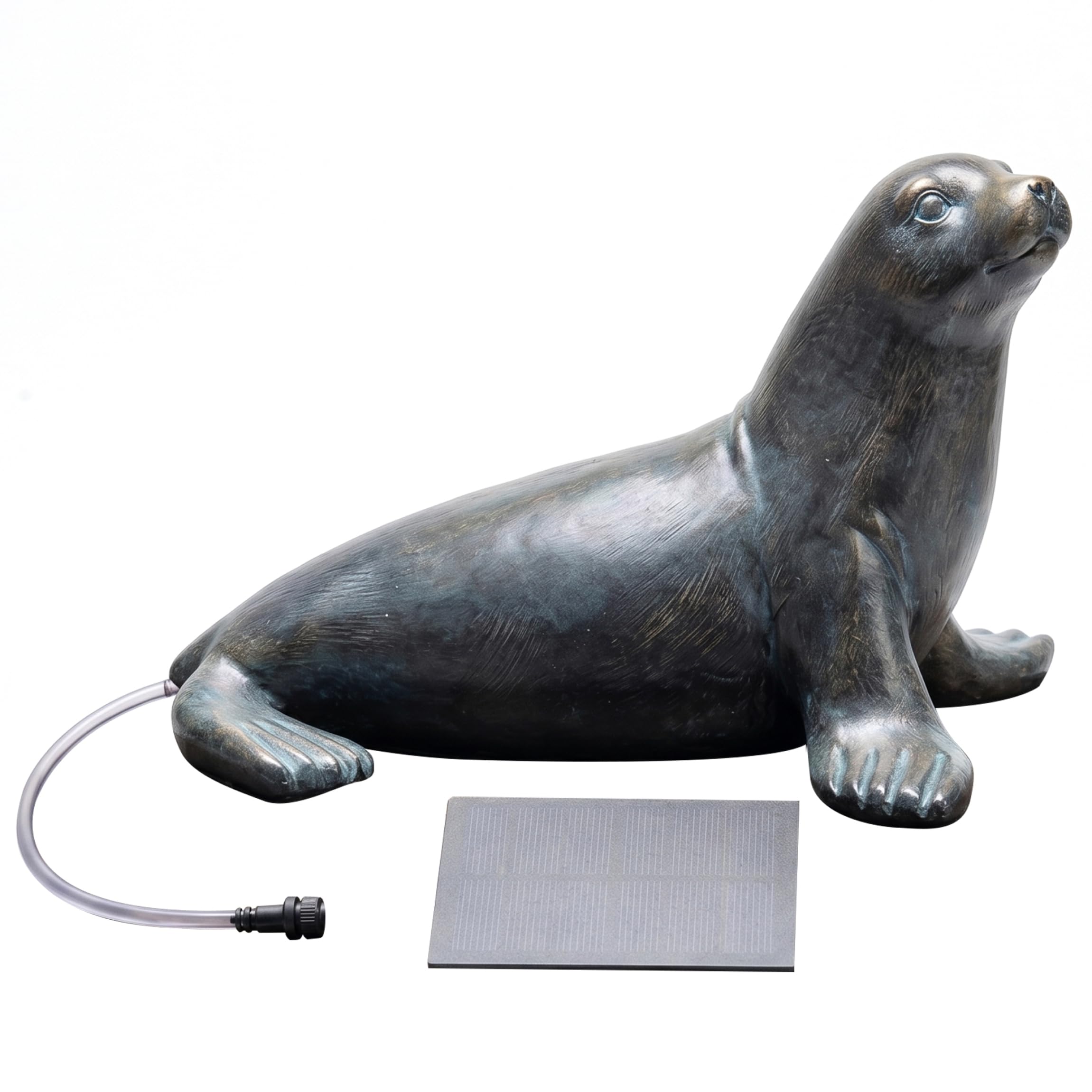 Xdyyjrasa Pond Spitter - Cute Sea Animal Pond Fountain, Solar-Powered Fountain Outdoor Accessories, 12x9x8 Inch