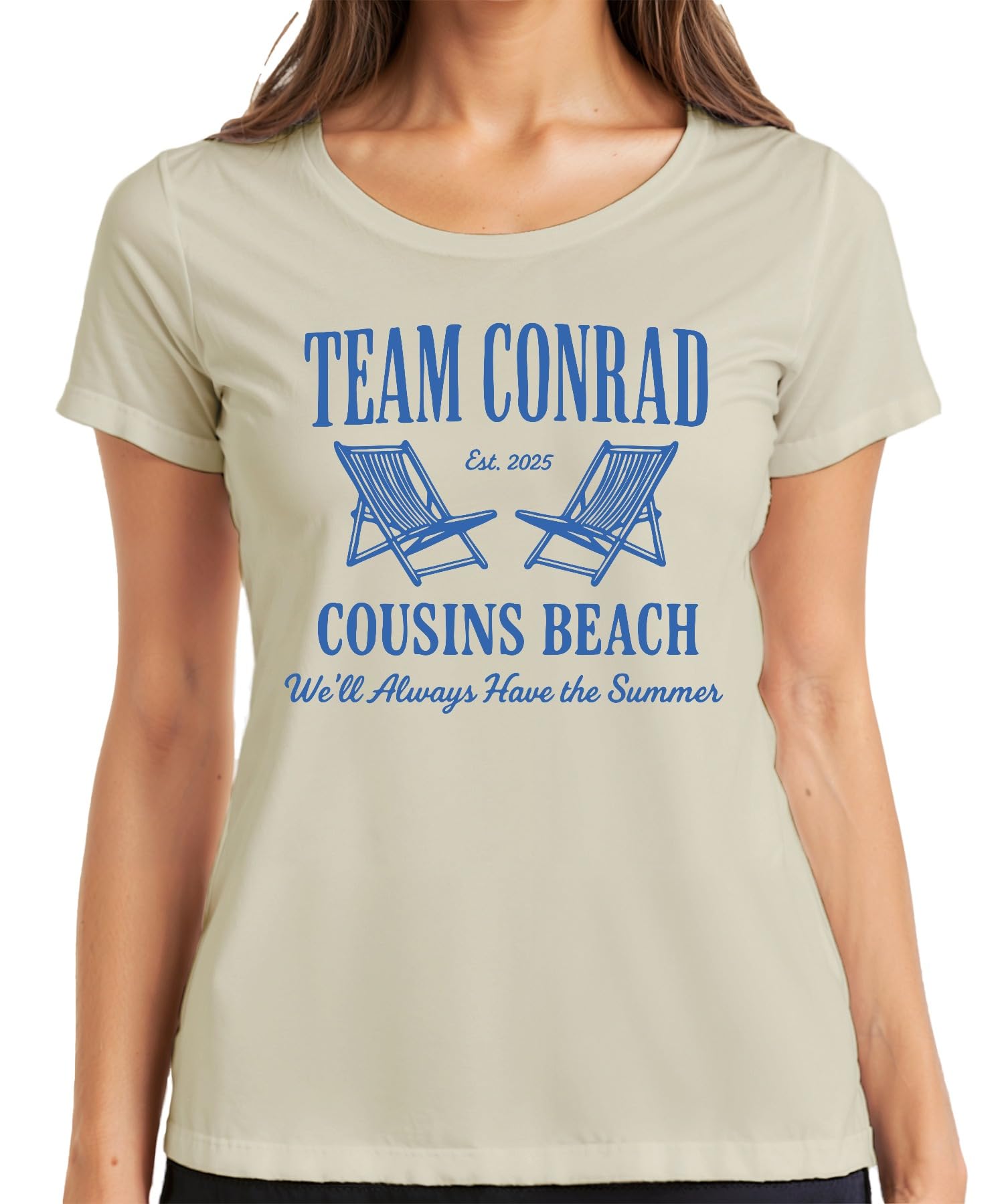 Printera Women's Natural Team Conrad Cousins Beach We'll Always Have Summer I Got Pretty T-Shirt, S