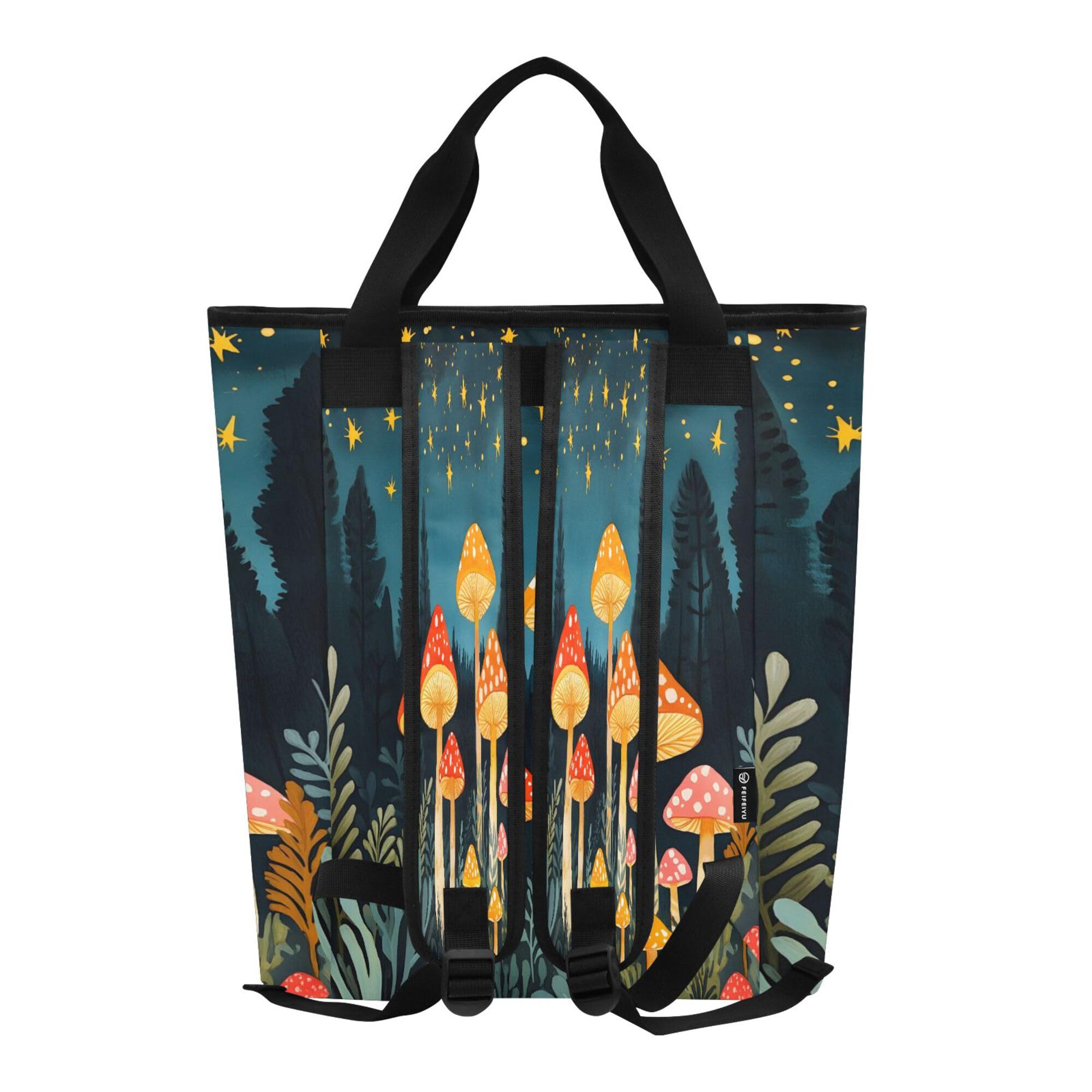 PYBUG Mushrooms Reusable Insulated Backpack 36 Cans,Large Leakproof Portable Cooler Tote Organizer for Office Picnic Hiking Beach BBQ