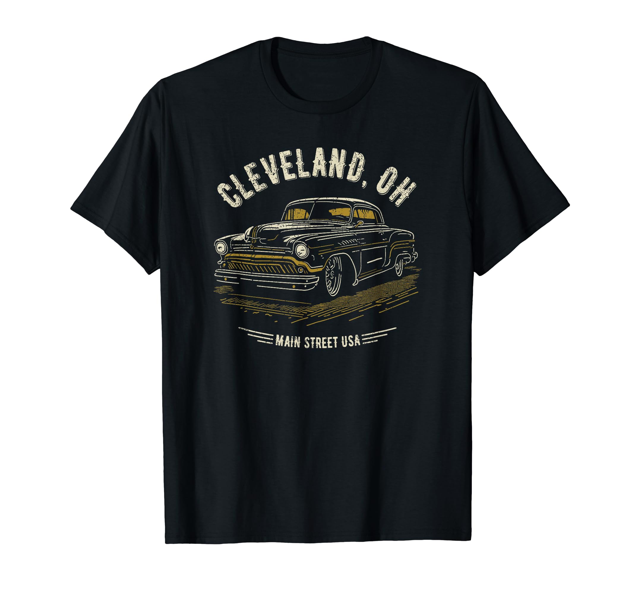 Cleveland OH Main Street USA Classic Hotrod Car Design T-Shirt