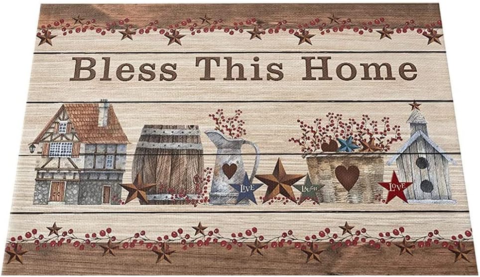 Placemats 4 Pieces Linen Oil Resistant Insulated Coasters for Kitchen Plate Mat Decoration