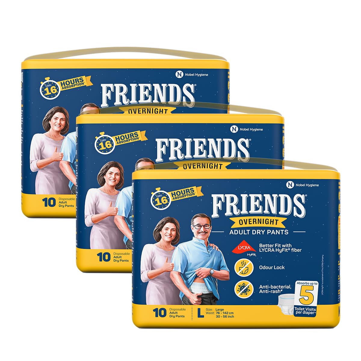 Friends Overnight Adult Diapers Pants Style - 30 Count (L-XL) with odour lock and Anti-Bacterial Absorbent Core- Waist Size 30-56 Inch ; 76-142cm (B08W1L5HLW) Amazon Price History, Amazon Price Tracker