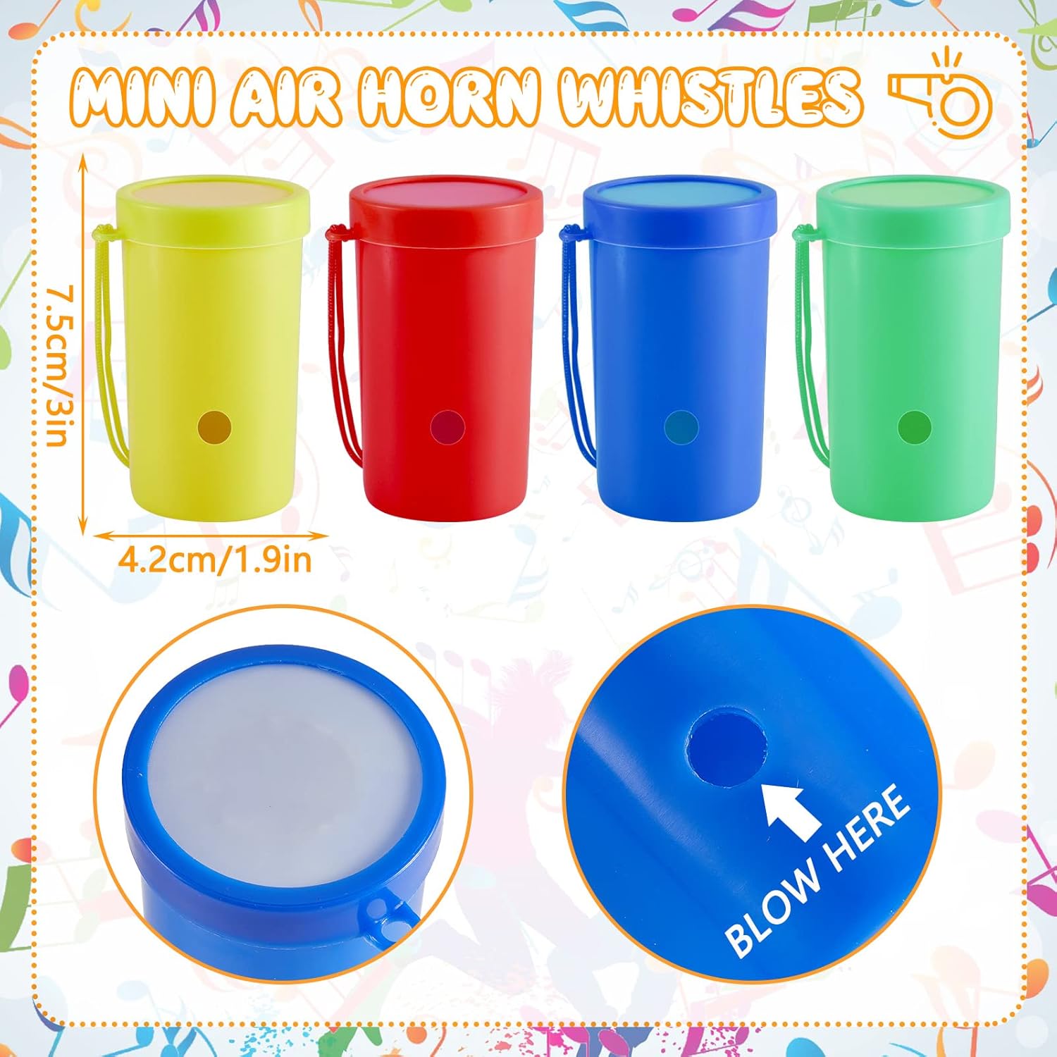 Buy 24 Pieces 3 Inch Mini Air Horn Blow Horn Noise Makers for Sporting