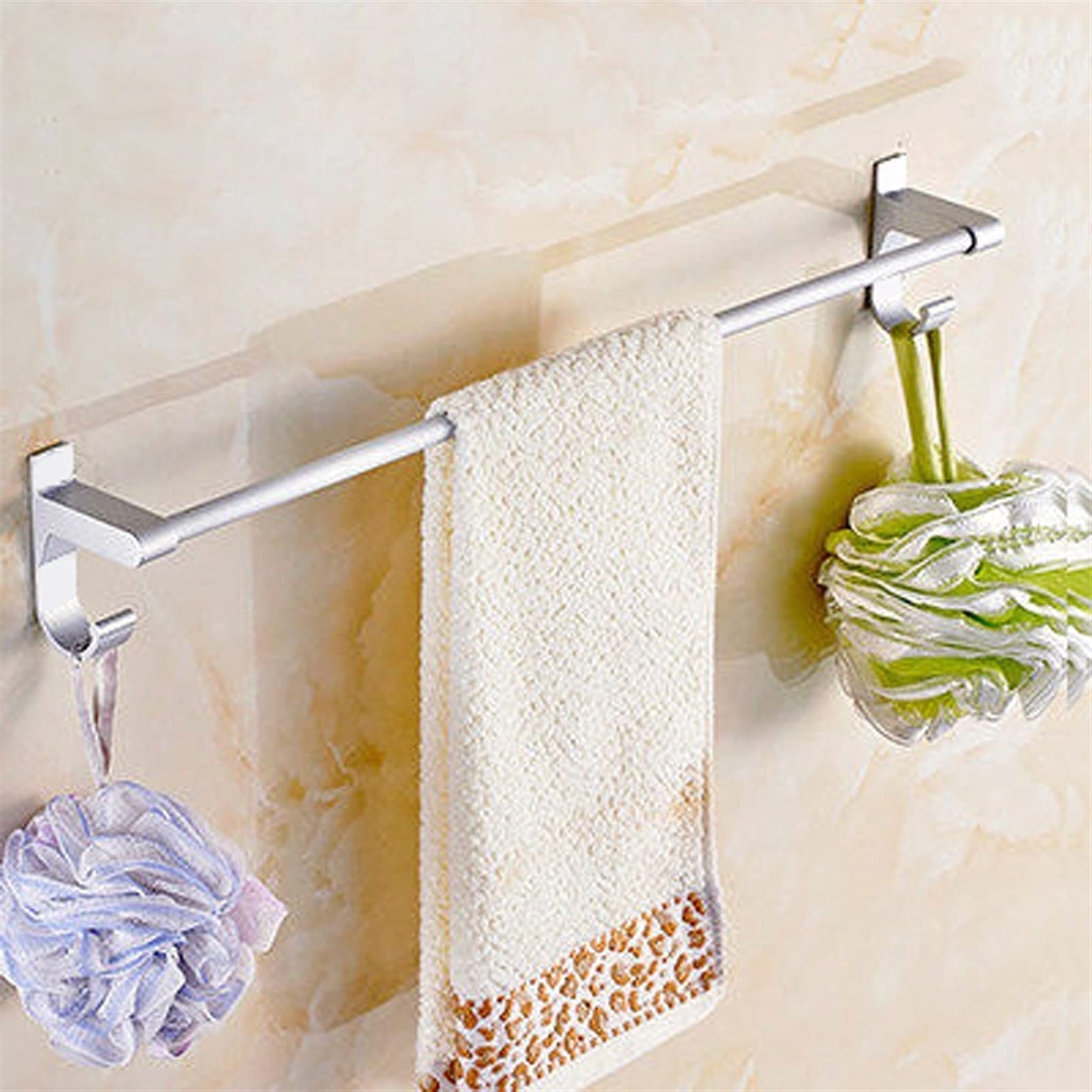 LMYSXAOZ LNNSHX Towel Rack - Bathroom Space Aluminum Long Bar Free Punching (single Pole/Double Pole) (Size : 60cm, Style A) (B 40cm)